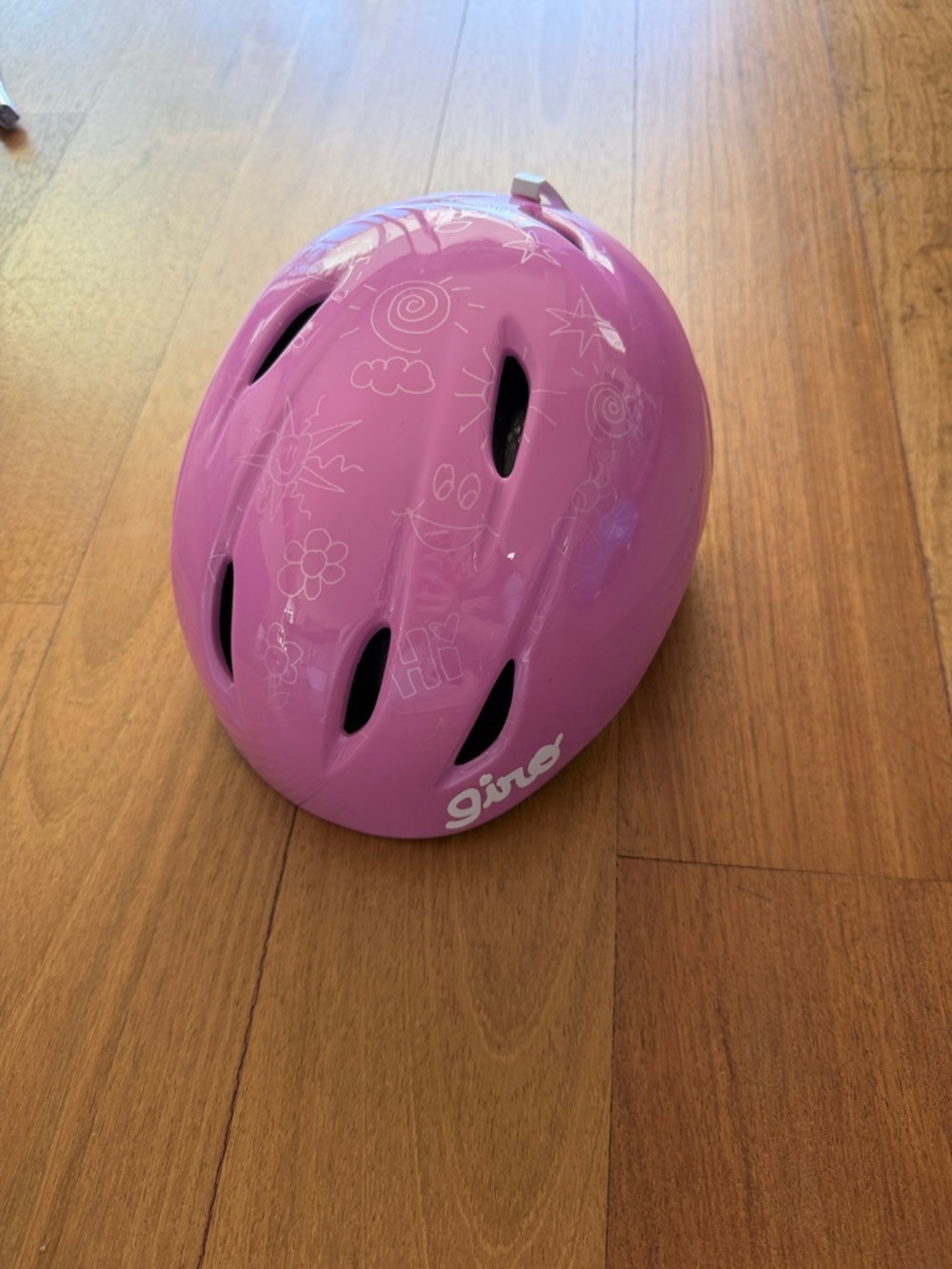 Giro Kids Pink Ski/Snowboard Helmet with White Doodle Accents